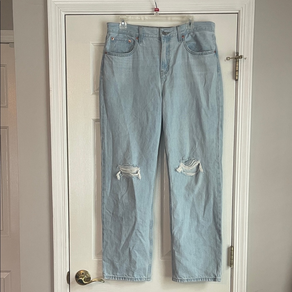 Levi’s Low Pro Straight Light Blue Distressed Women Jeans